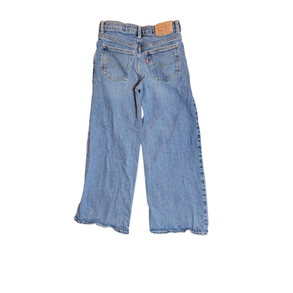 Levi's High Rise Baggy Jeans Kids 8 Regular Blue Excellent Wide Leg Denim - Picture 3 of 9